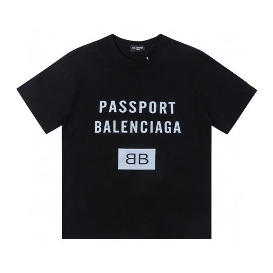Balenciaga | Passport Logo Tee | Black