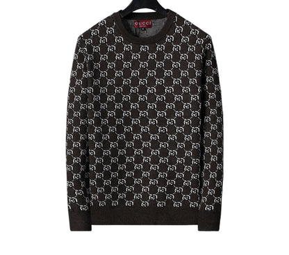 Gucci | Monogram Wool Knit Sweater | Dark Brown