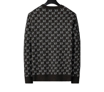 Gucci | Monogram Wool Knit Sweater | Dark Brown