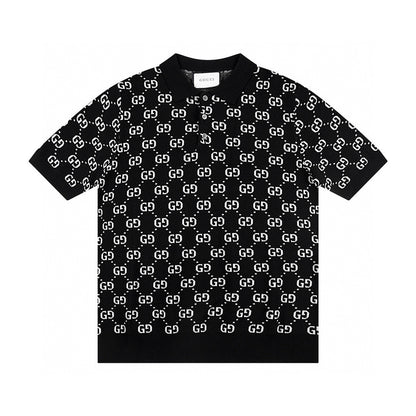 Gucci | Monogram Knit Polo | Ivory, Black & Contrast Trim Options