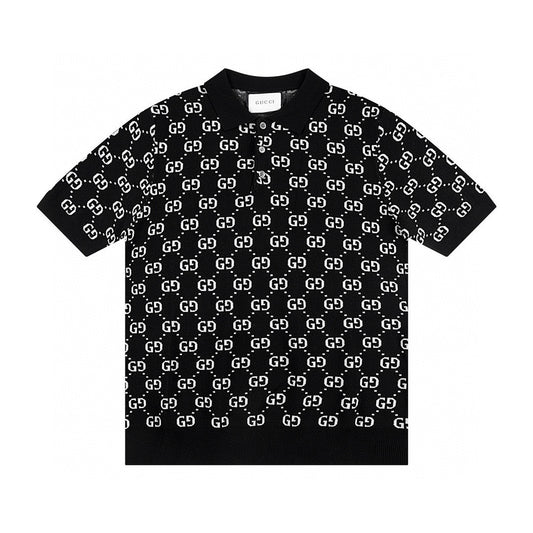 Gucci | Monogram Knit Polo | Ivory, Black & Contrast Trim Options