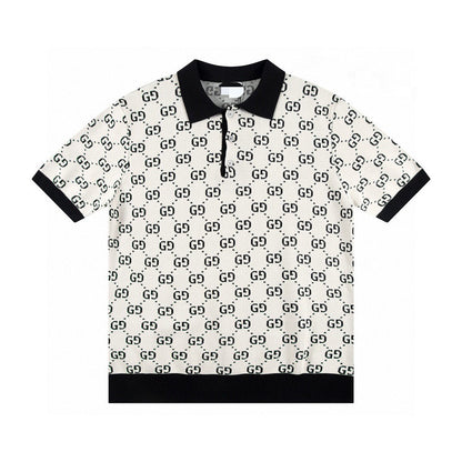 Gucci | Monogram Knit Polo | Ivory, Black & Contrast Trim Options