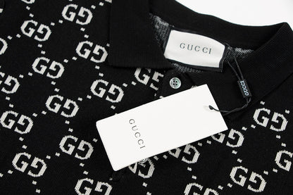 Gucci | Monogram Knit Polo | Ivory, Black & Contrast Trim Options