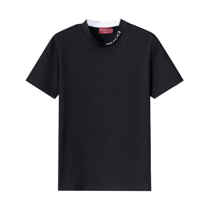 Gucci | Mock-Neck Logo Tee | Black & White