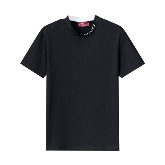 Gucci | Mock-Neck Logo Tee | Black & White