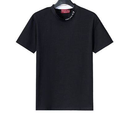 Gucci | Mock-Neck Logo Tee | Black & White