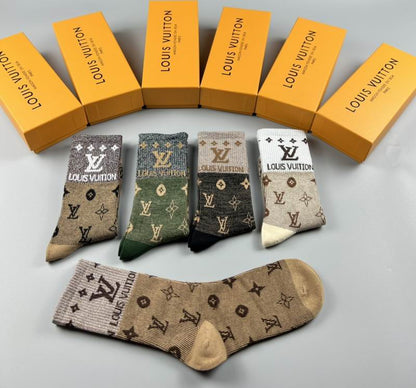 Louis Vuitton | Monogram Crew Socks Set | Multi-Color Pack