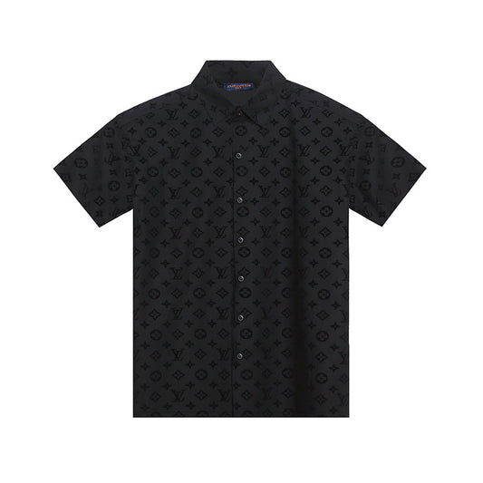 LV Black patterned shirt on a white background
