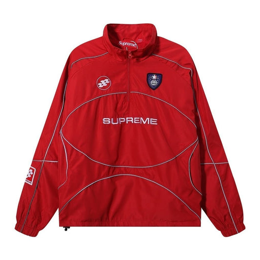 Red jacket with Supreme logo on a white background