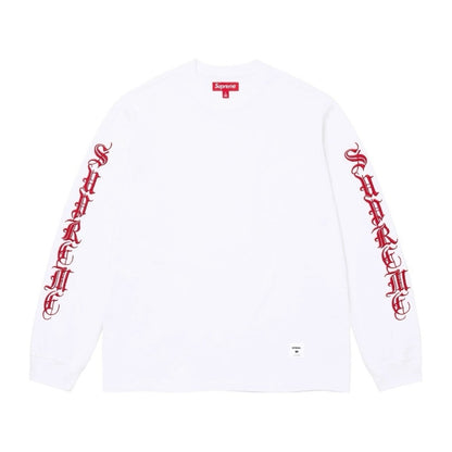 Supreme | Old English L/S Top | FW24 White Gothic Logo Tee