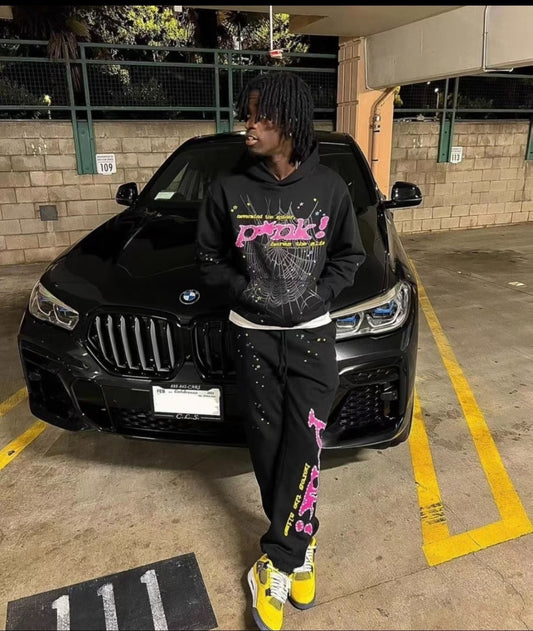 Sp5der | Young Thug “Pink!” Tracksuit | Black