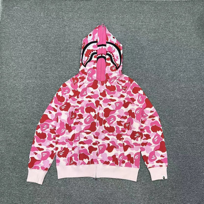 BAPE | Shark Full Zip Camo Hoodie | Pink, Blue, Green