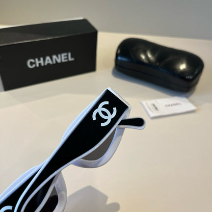 CHANEL | Rectangle Sunglasses | Black Frame Grey Gradient Lens