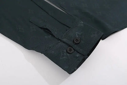 Louis Vuitton | Monogram Jacquard Button-Down Shirt | Black / Grey / White | Relaxed Fit Louis Vuitton