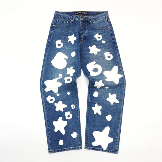 Sp5der | Beluga Wash Denim Jeans | Light Indigo