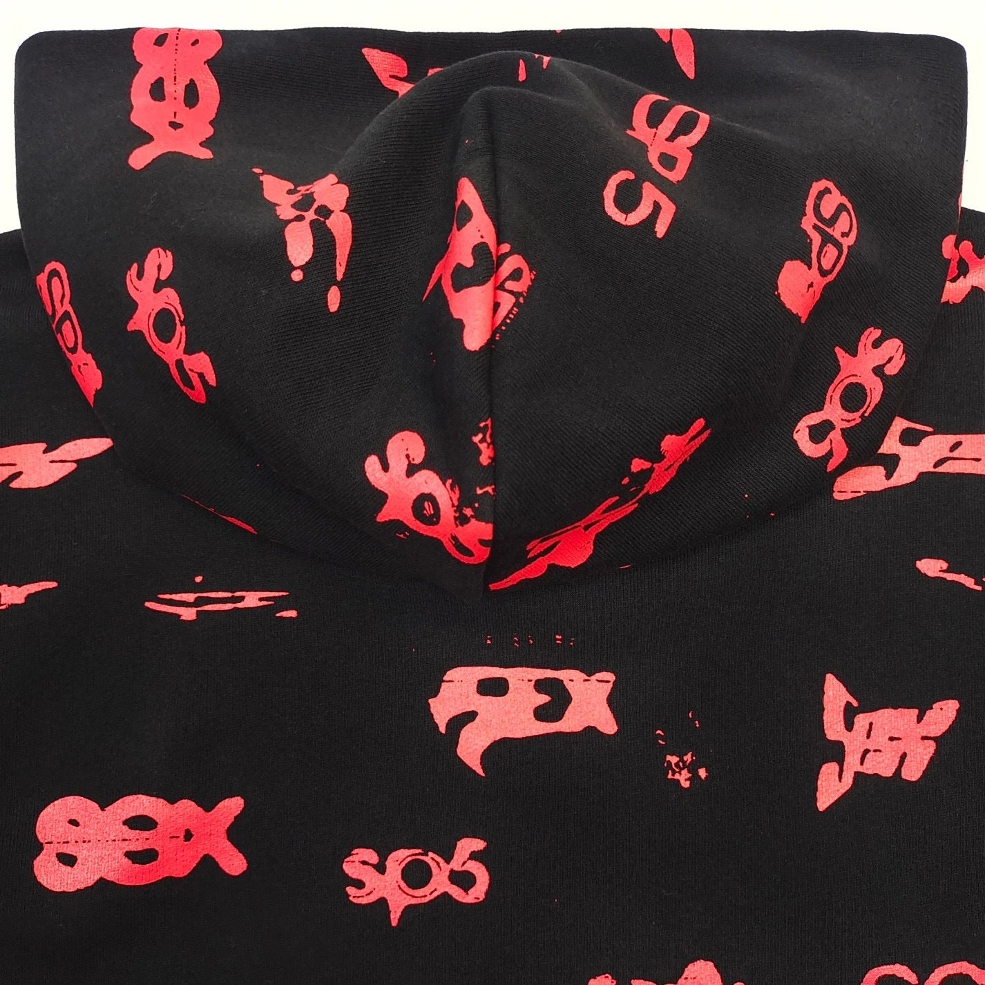 Sp5der | Sex AOP Hoodie | Black/Red