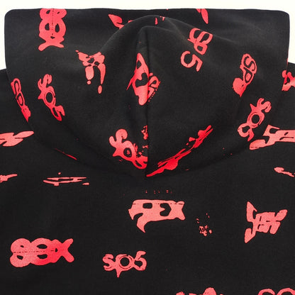 Sp5der | Sex AOP Hoodie | Black/Red