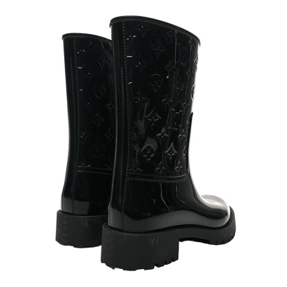 Louis Vuitton | Splash Rain Boot | Black Embossed Monogram Short