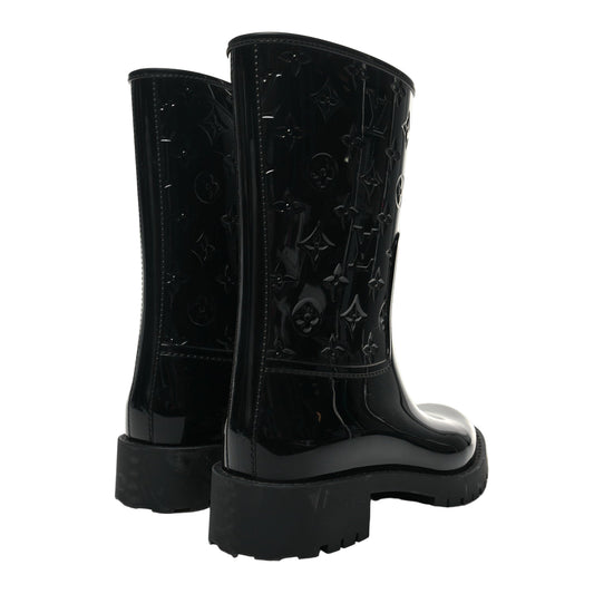 Louis Vuitton | Splash Rain Boot | Black Embossed Monogram Short