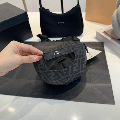 Fendi | FF Monogram Canvas Baseball Cap | Black