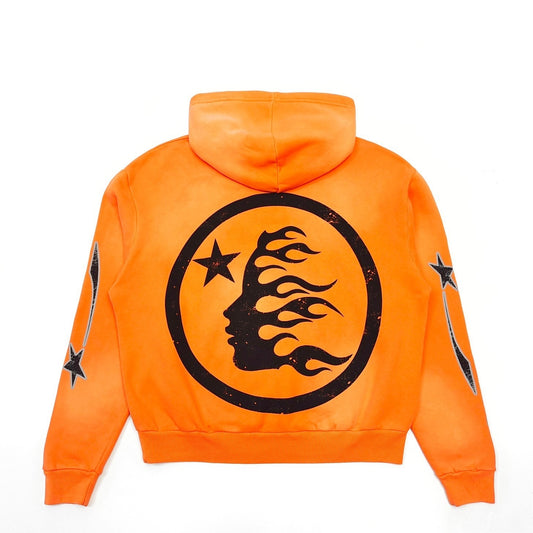 Hellstar | Orange Flame Logo Hoodie