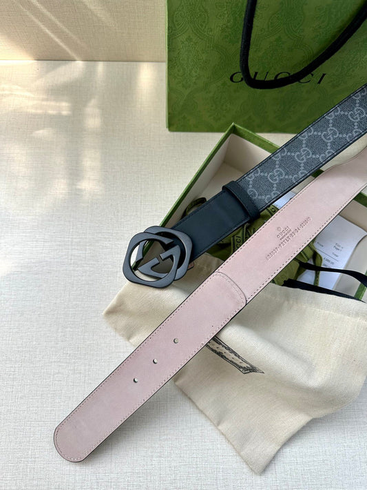 Gucci | GG Supreme Belt | Black Canvas | Silver, Gold, Black Buckle
