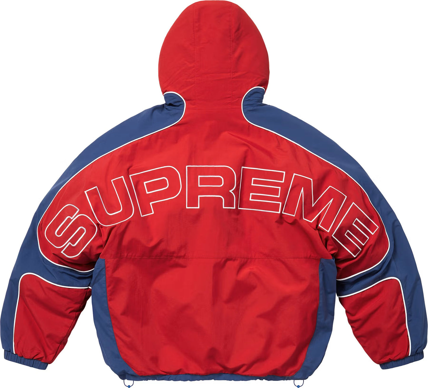 Supreme | Faux Fur Reversible Hooded Track Jacket Red Navy Leopard
