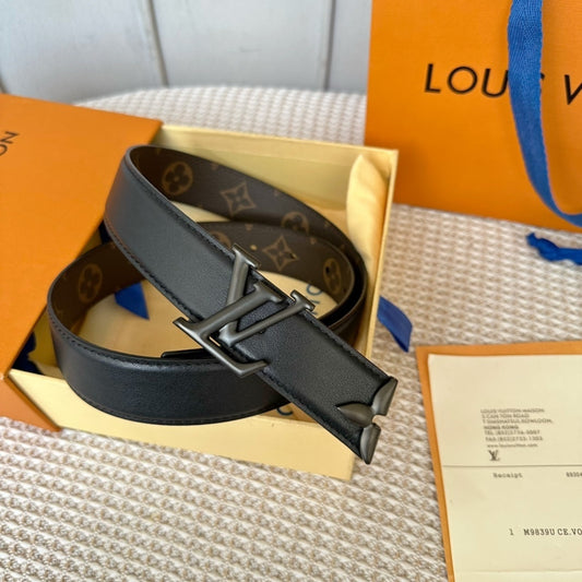 Louis Vuitton | Monogram Belt 30mm | Black, Silver, Gold Buckle