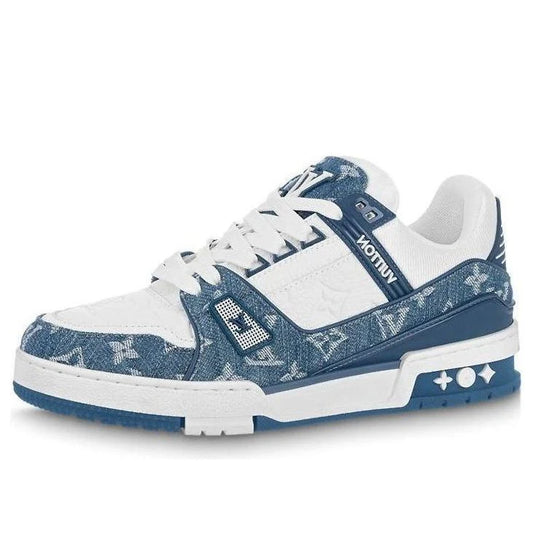 Louis Vuitton | WMNS LV Trainer Sneaker White with Blue Mesh Monogram