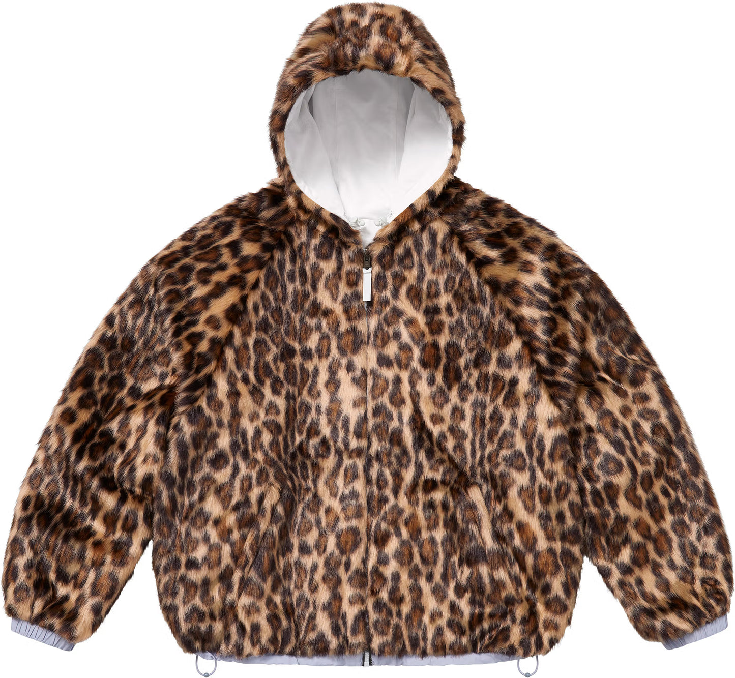 Supreme | Faux Fur Reversible Hooded Track Jacket White Leopard