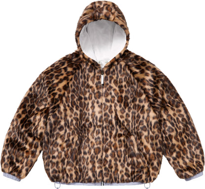 Supreme | Faux Fur Reversible Hooded Track Jacket White Leopard