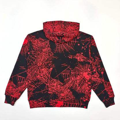 Sp5der | Web Hoodie | Red on Black